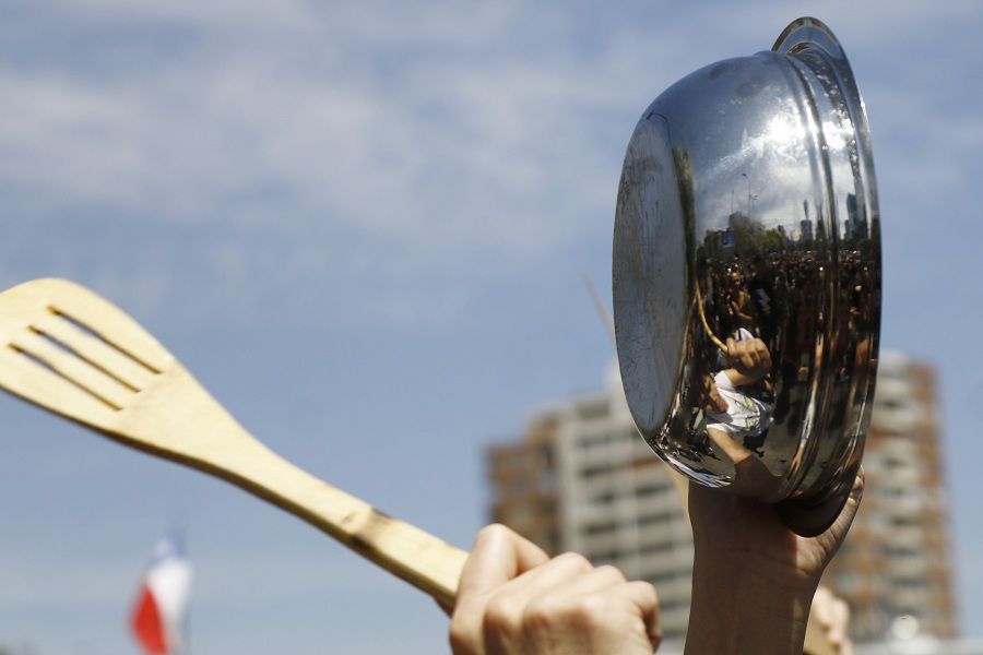 Manifestación pacifica en Manquehue