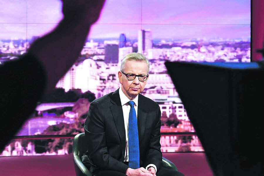 Britain's Environment Secretary Michael Gove appears on BBC TV's The Andrew Marr Show in London (45803599)