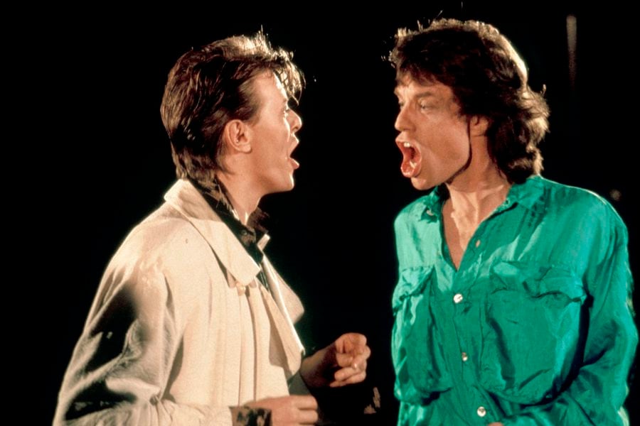 Photo of Mick JAGGER and David BOWIE and ROLLING STONES