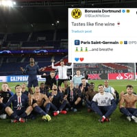 Las redes oficiales del Borussia Dortmund se burla del PSG tras eliminarlo en la Champions