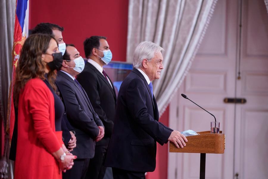 El Presidente Piñera anuncia el estado de emergencia para Macrozona Sur. Foto: Presidencia