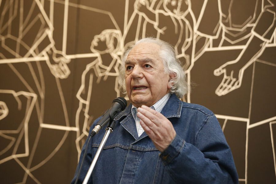 Claudio di Girolamo en la muestra PANEM del Centro de Extensión UC 2018. Créditos fotográficos: César Cortés.