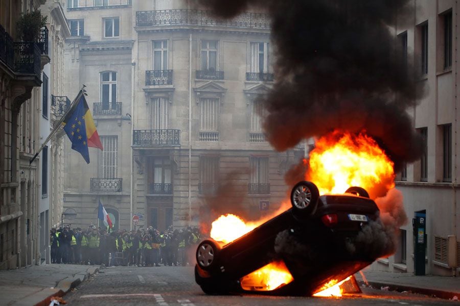 Manifestaciones de "Chalecos amarillos" en Francia.