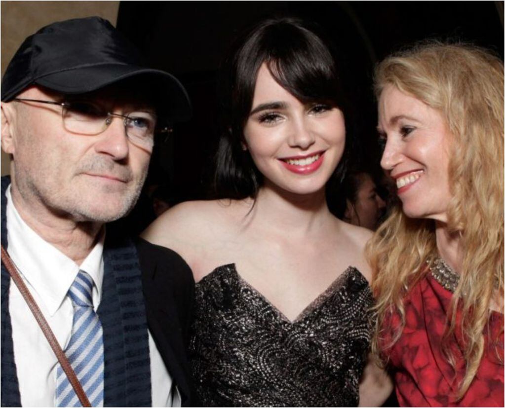 Lily Collins, Phil Collins and Jill Tavelman