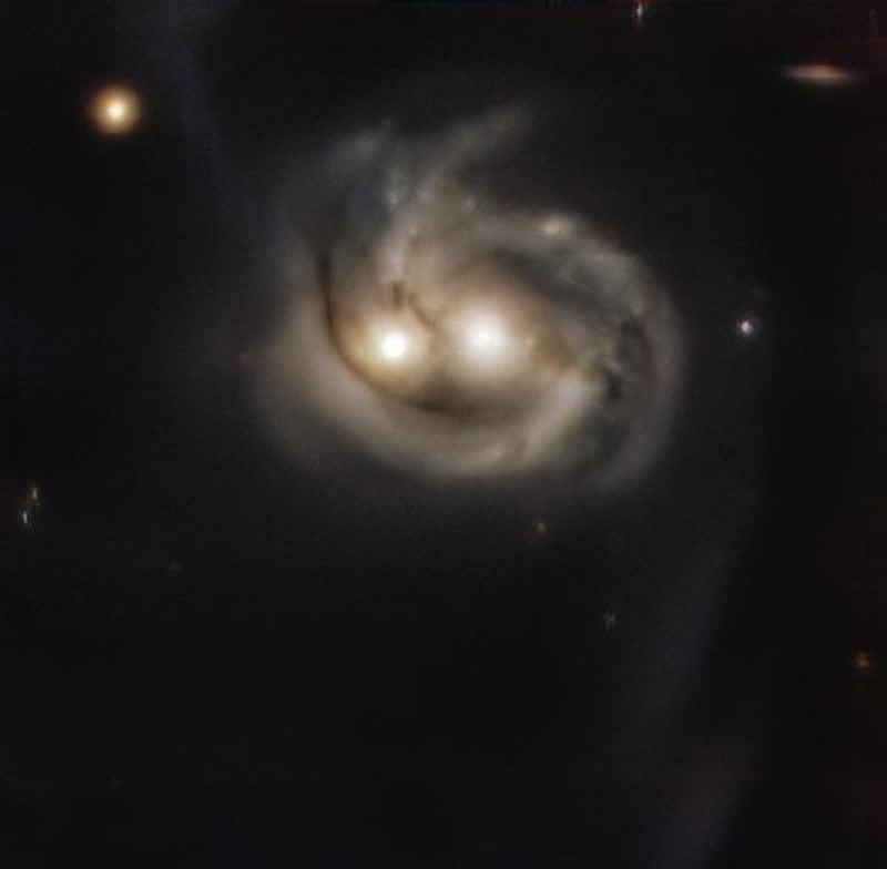 El “choque de las galaxias sonrientes”: la espectacular foto tomada desde Chile a 450 millones de años luz - La Tercera