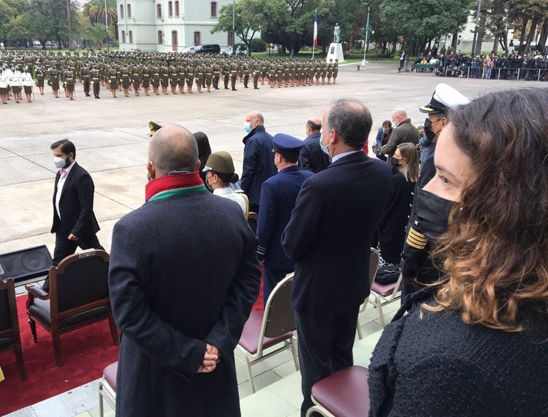 El Presidente Gabriel Boric asistió a la ceremonia de aniversario de Carabineros.