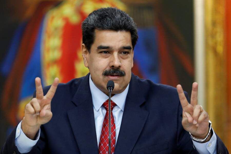Venezuela's President Nicolas Maduro sholds a news conference in Caracas