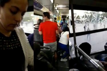 Plaza Italia | El tenso momento vivido por pasajeros en una micro en medio de protestas