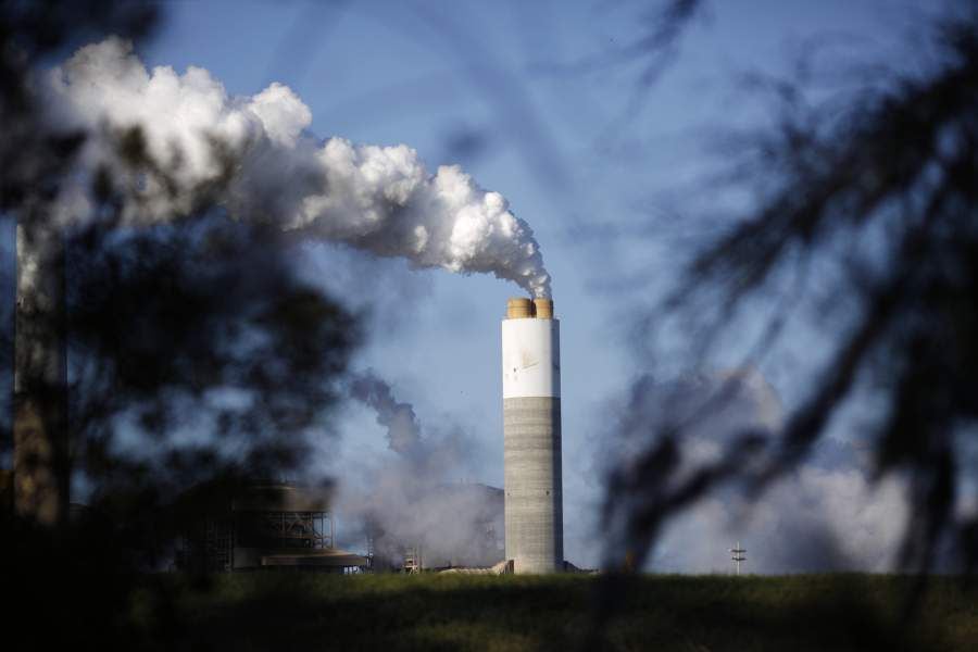 Emissions rise from the coal fired power plant