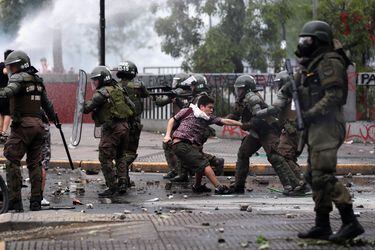 Protest against Chile's state economic model in Santiago