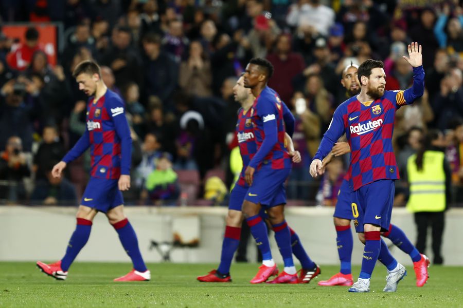 Lionel Messi festeja su gol frente a la Real Sociedad. (Foto: AP).