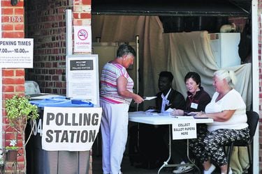 Voters are seen at a polling station for the European elections taking place despite Brexit (45666701)