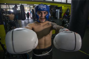 Andrés Campos, en su preparación para el combate por el título mundial.
