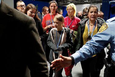 Llegada de Greta Thunberg a la cumbre del clima