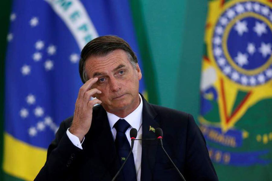 FILE PHOTO: Brazil's President Bolsonaro attends ceremony at Planalto Palace in Brasilia