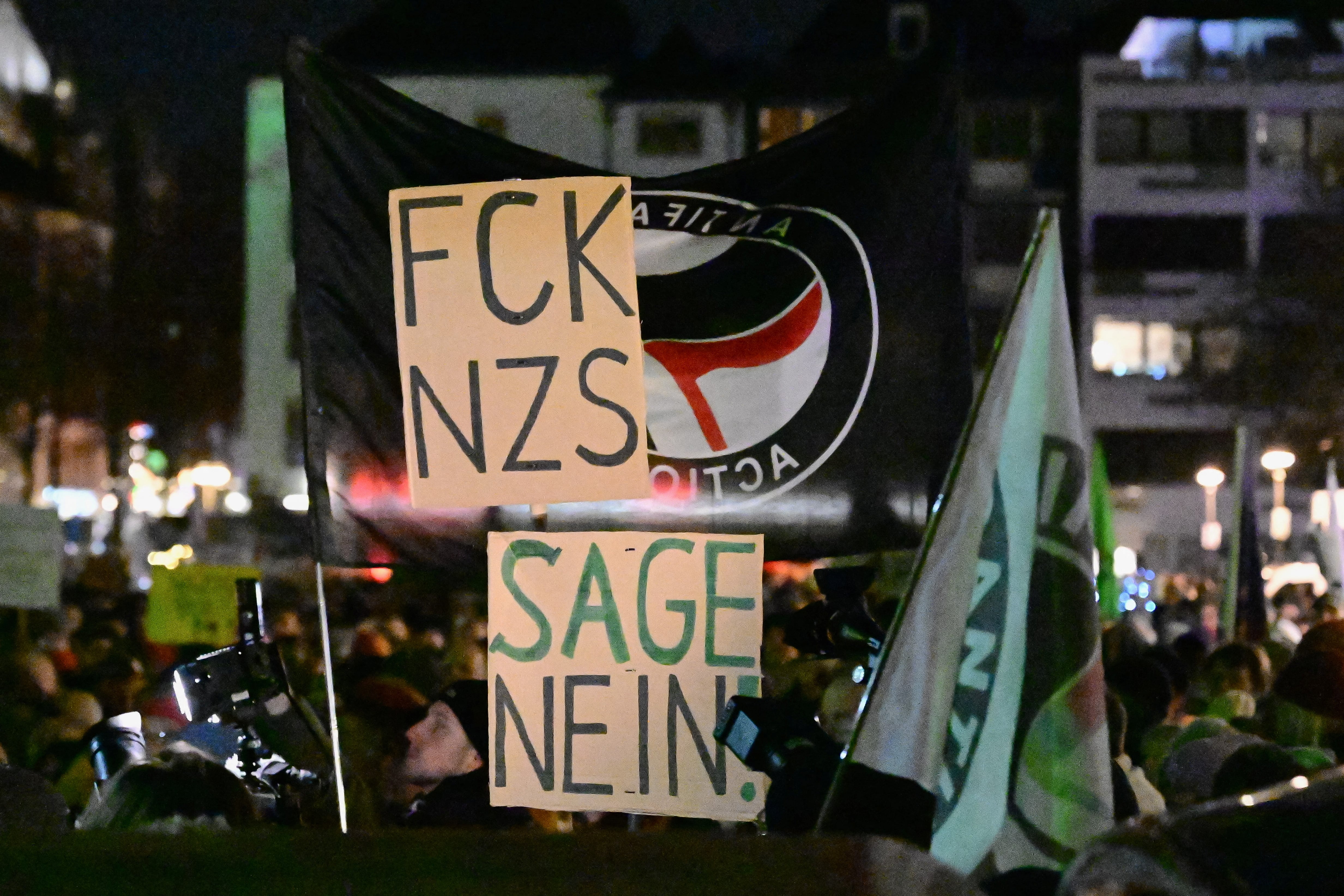 Protestas contra AfD en Colonia.