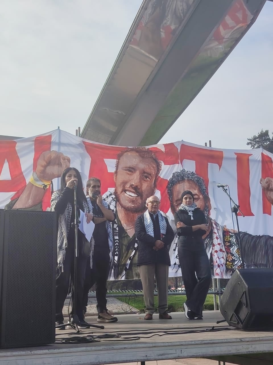 Organizadores cifran en cerca de 5 mil los asistentes a marcha propalestina en Santiago