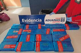 Aduana de Antofagasta descubre a pasajera de bus con 17 ladrillos de cocaína marcados con logos de Dragon Ball Super