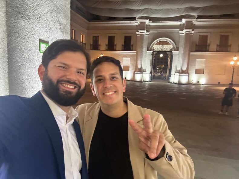 Presidente Gabriel Boric con Matías Toledo