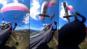 Parapentista vive dramático momento tras ser impactada por una avioneta en pleno vuelo