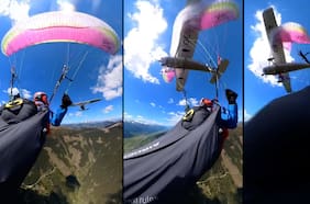Parapentista vive dramático momento tras ser impactada por una avioneta en pleno vuelo