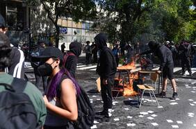 Manifestación de secundarios en Santiago