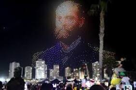 Desde dragones hasta héroes chilenos: Iquique sorprende con show de drones en Año Nuevo