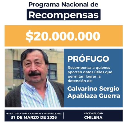 Argentina ofrece $20 millones por captura de Galvarino Apablaza