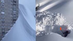 Impactantes imágenes de la península rusa Kamchatka sepultada por gran cantidad de nieve