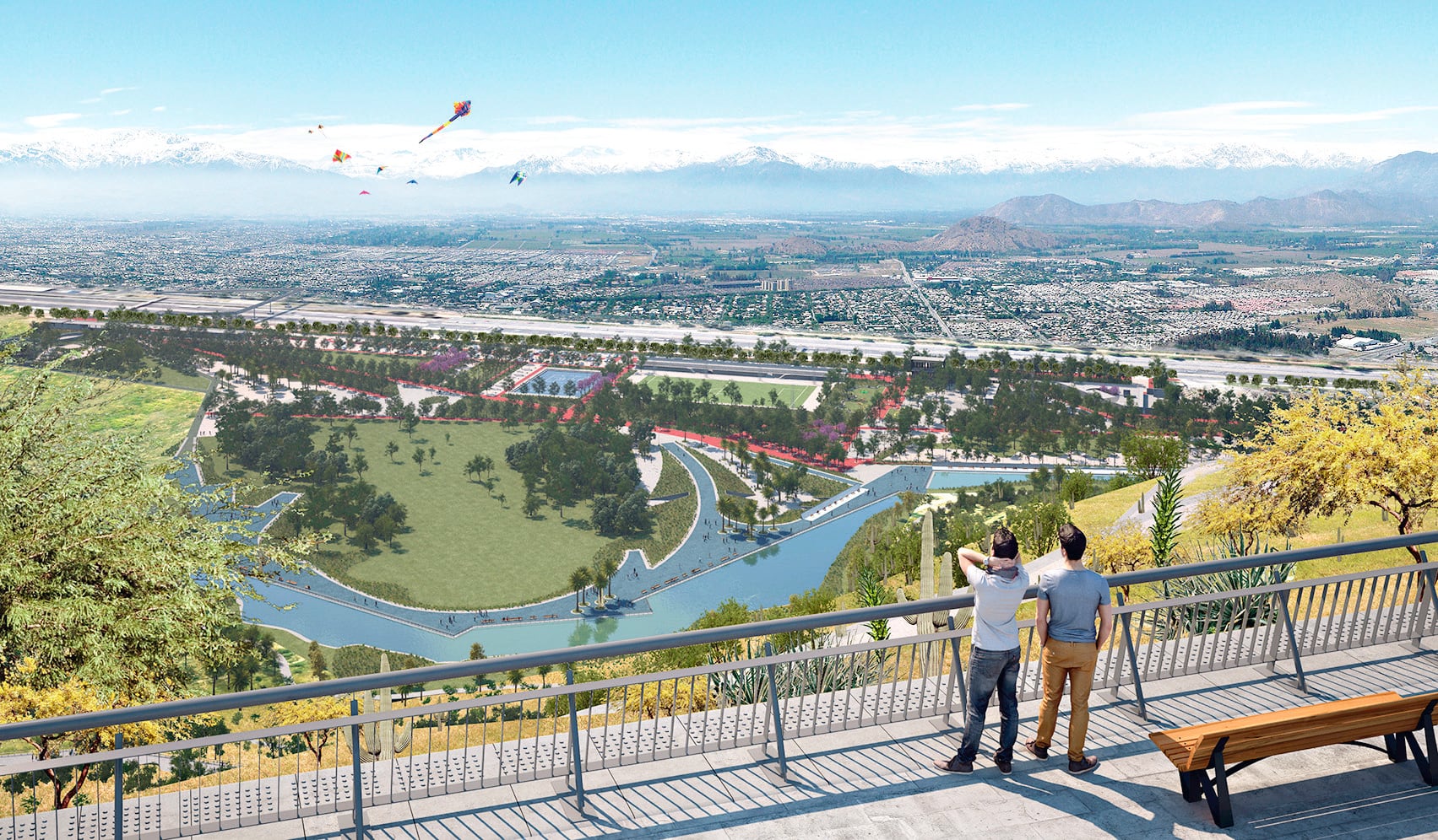 El futuro parque en el cerro Chena tendrá senderos, zonas de pícnic y una laguna.