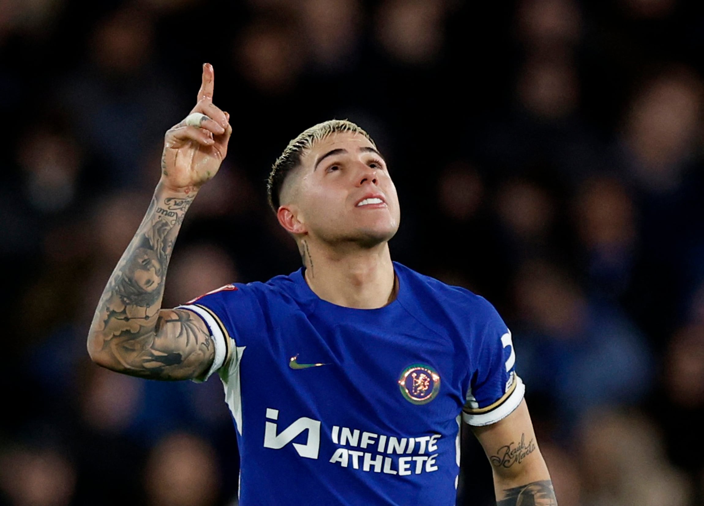 Enzo Fernández, en un partido del Chelsea.