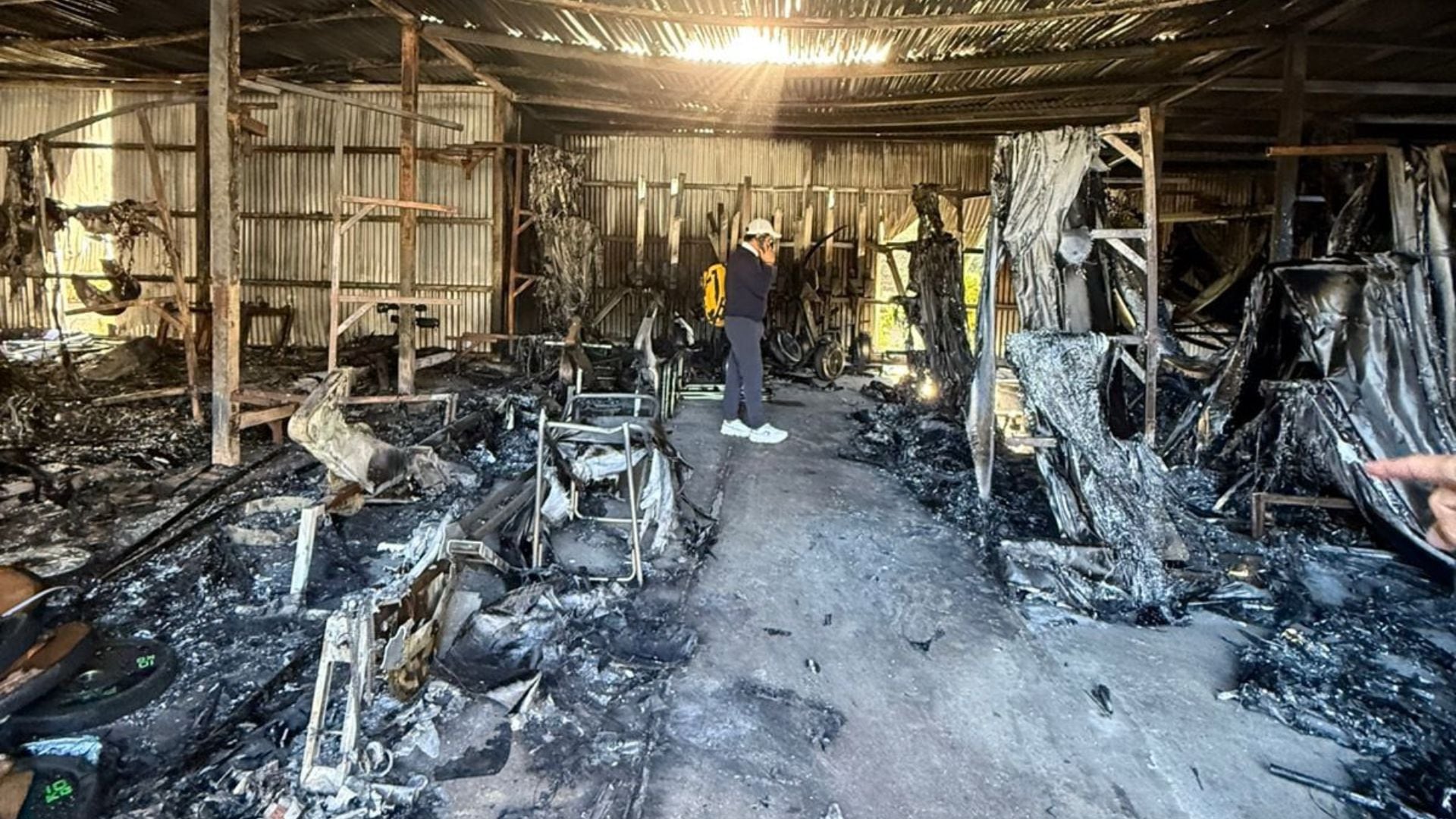 Los daños del incendio en el Centro de Entrenamiento Olímpico de Curauma.