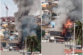 Incendio afecta al menos a siete viviendas en cerro Mariposa de Valparaíso