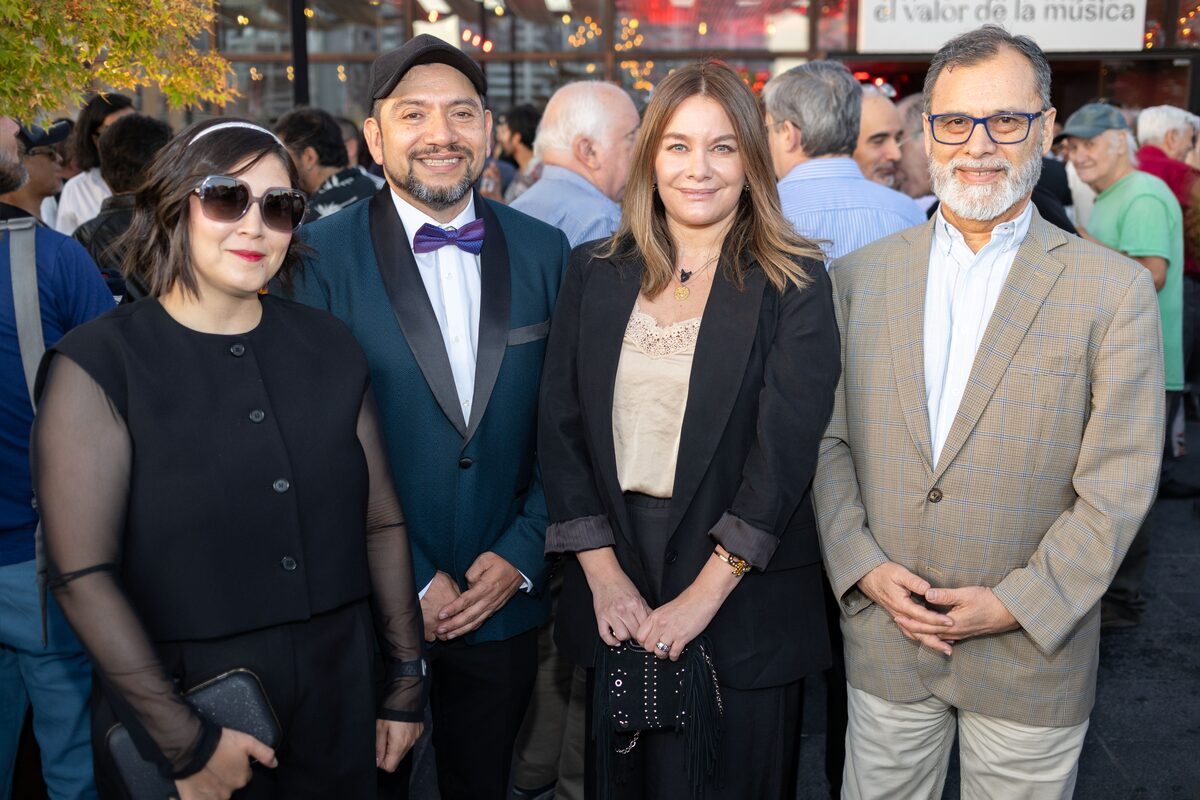 Cecilia Cayupi; Rodrigo Osorio, presidente de SCD; Jimena Jara Quilodrán, subsecretaria de las Culturas y las Artes, y Juan Antonio Durán, director general de SCD.