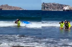 Carabineras protagonizan heroico rescate a adulta mayor que se ahogaba en playa de La Serena