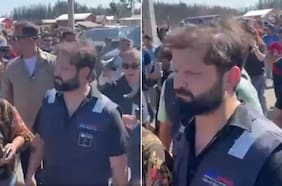 Presidente Boric es insultado por varias personas en su visita a Punta de Parra en Concepción