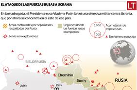 Infografía: el mapa de la ofensiva de Putin contra Ucrania