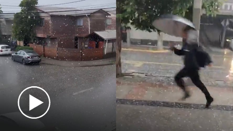VIDEO: Lluvia y granizos afectan a diversas comunas en la región Metropolitana