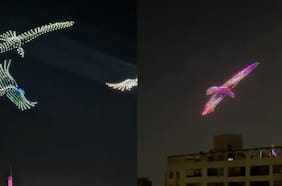 ¡Alerta de spoiler!: Captan ensayo de show de drones del Año Nuevo en la Torre Entel