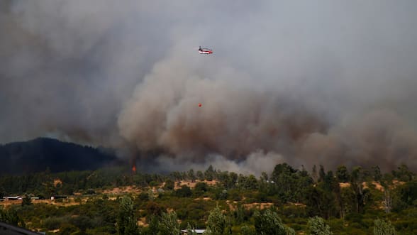 Declaran alerta roja para Litueche por incendio forestal cercano a sectores poblados