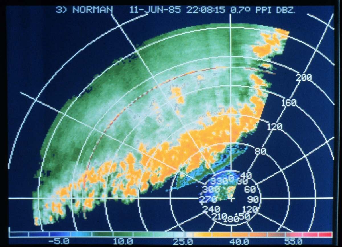 Una tormenta vista desde un radar. Fuente: NOAA