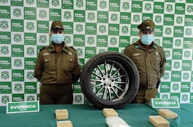 Sujeto que salió hace cinco días de la cárcel fue detenido portando más de 30 mil dosis de droga al interior de una llanta