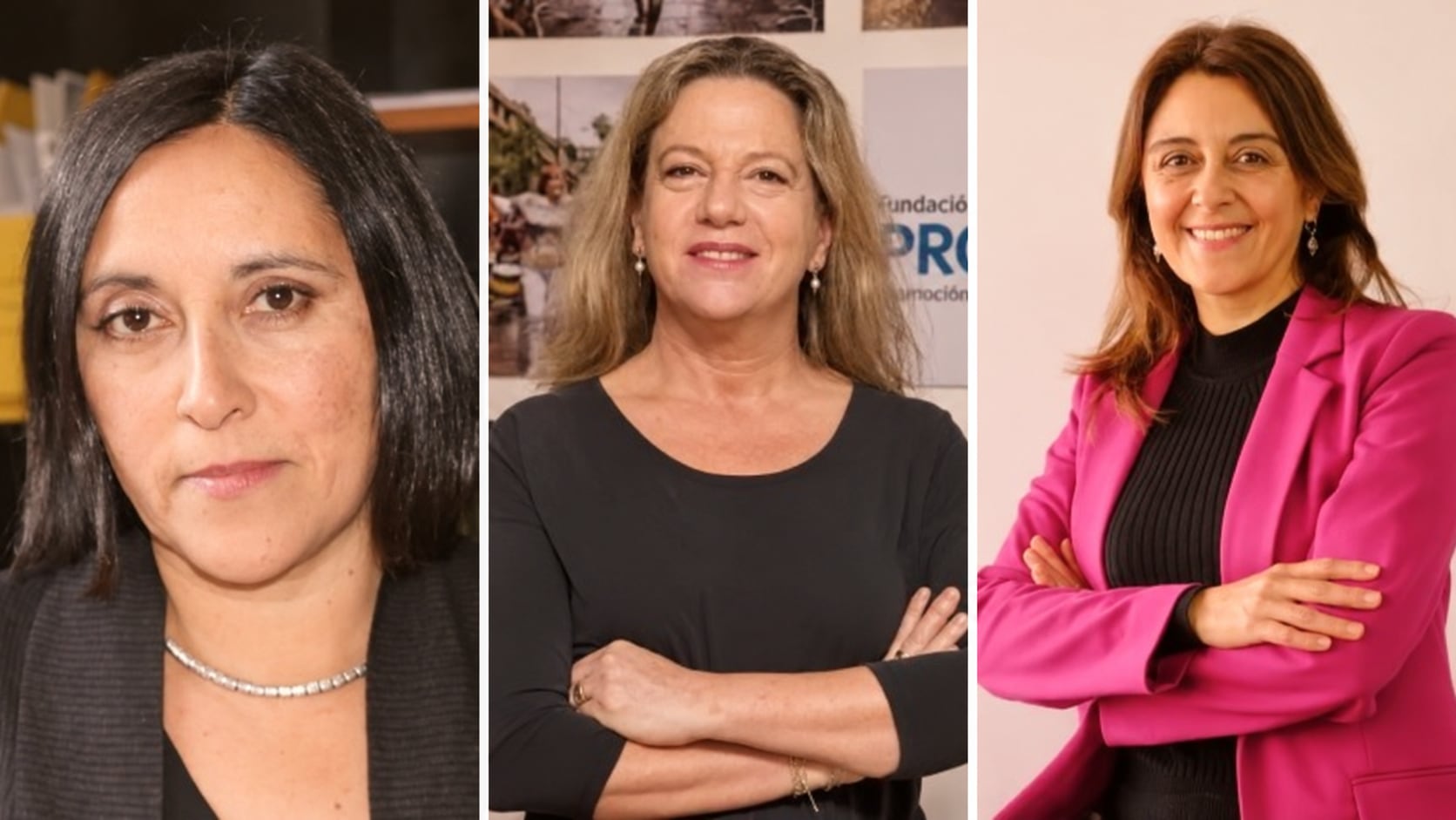 De izquierda a derecha: Pamela Farías, Paola Diez y Marcela Sandoval.