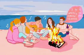 Veranos, fogatas en la playa y amigos