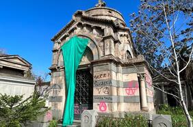 El día después de los destrozos en el Cementerio General