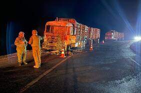 Encapuchados queman dos camiones forestales en ruta entre Purén y Lumaco