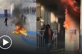 Sujetos prenden fuego a la inspectoría del Liceo Lastarria usando Molotov