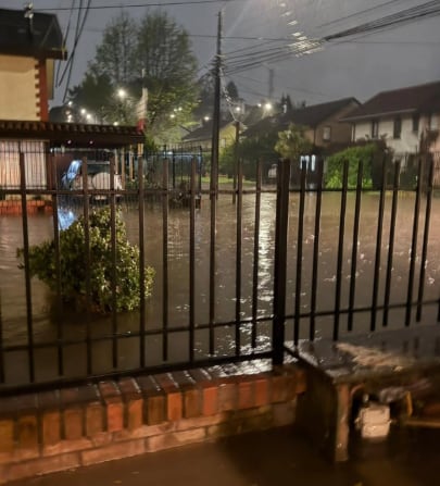 Temporal deja 105 viviendas afectadas en Concepción tras cerca de 50 mm de lluvia. En la imagen, Villa San Valentín, Concepción.