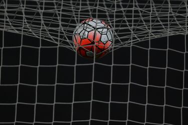 Un balón sostenido por una malla