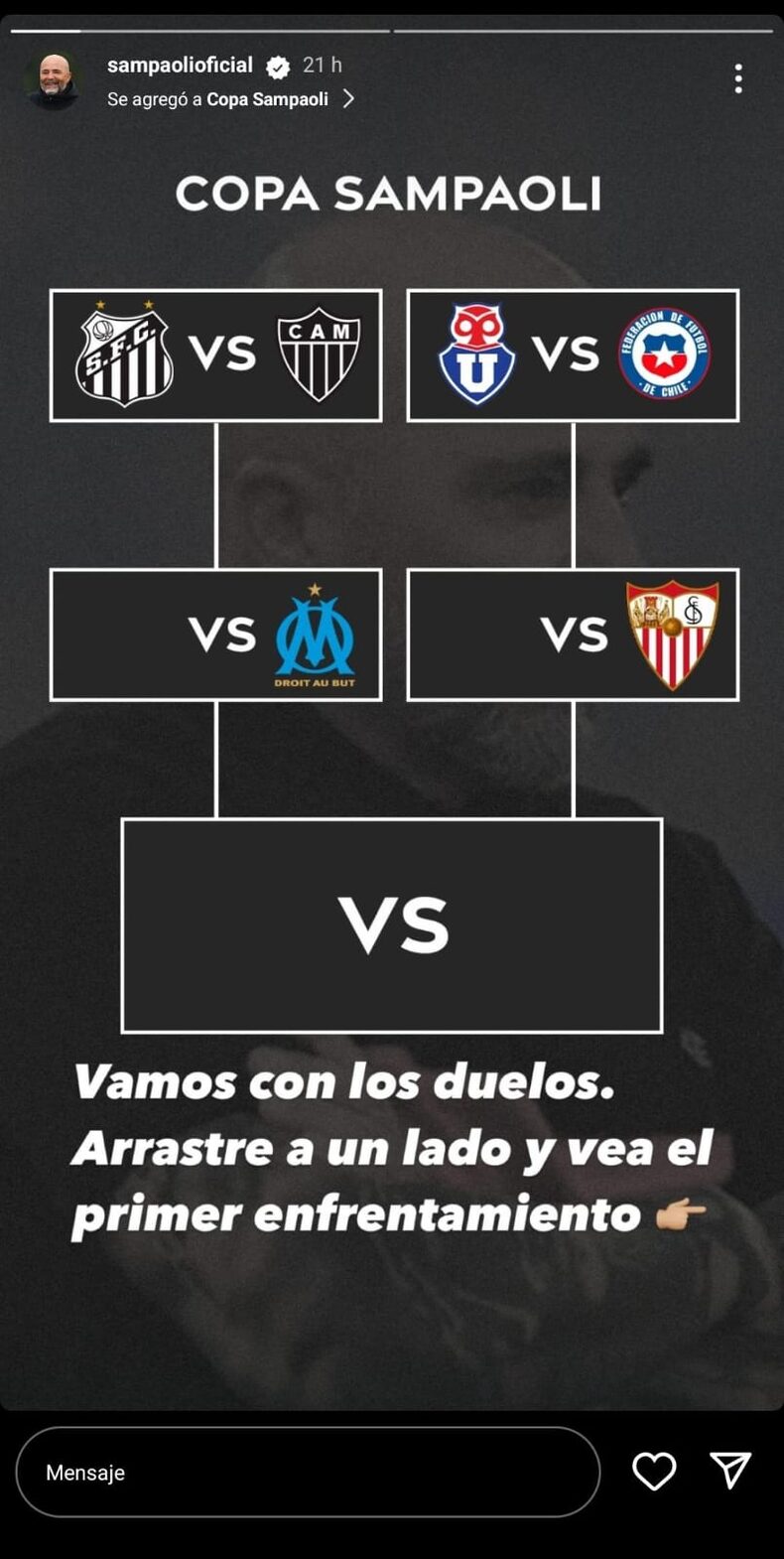 Sampaoli faces his teams in a poll.